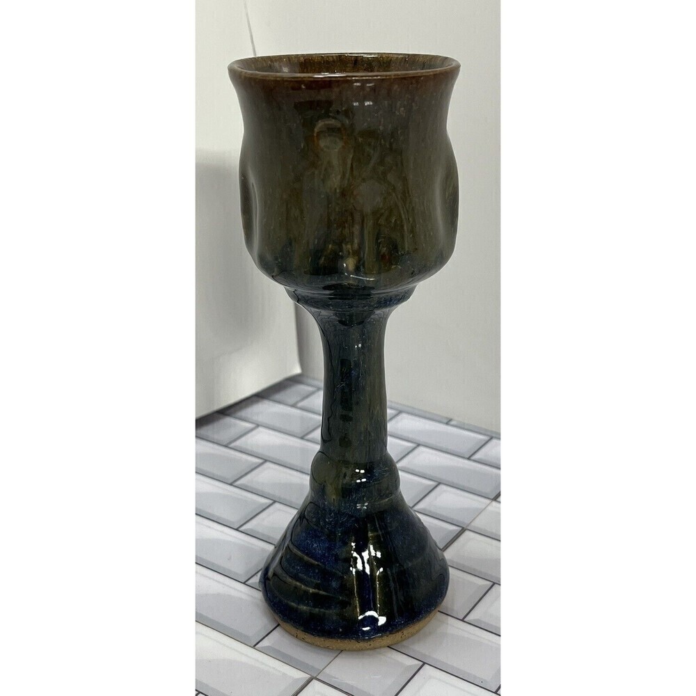 North Carolina Artisan Pottery Candle Holder Signed Modern Farmhouse Rustic Boho